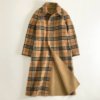 バーバリー(BURBERRY)の24M5 《美品》 BURBERRYS バーバリー ノバチェック リバーシブルウールコート ダブルフェイス ベージュ アウター 羽織 上着(ロングコート)