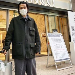 メンズUNIQLO ＋Ｊオーバーサイズフーデッドロングコート　GLAY サイズＳ