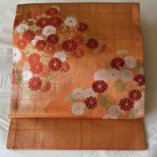 昭和レトロ　名古屋帯　菊の刺繍(帯)