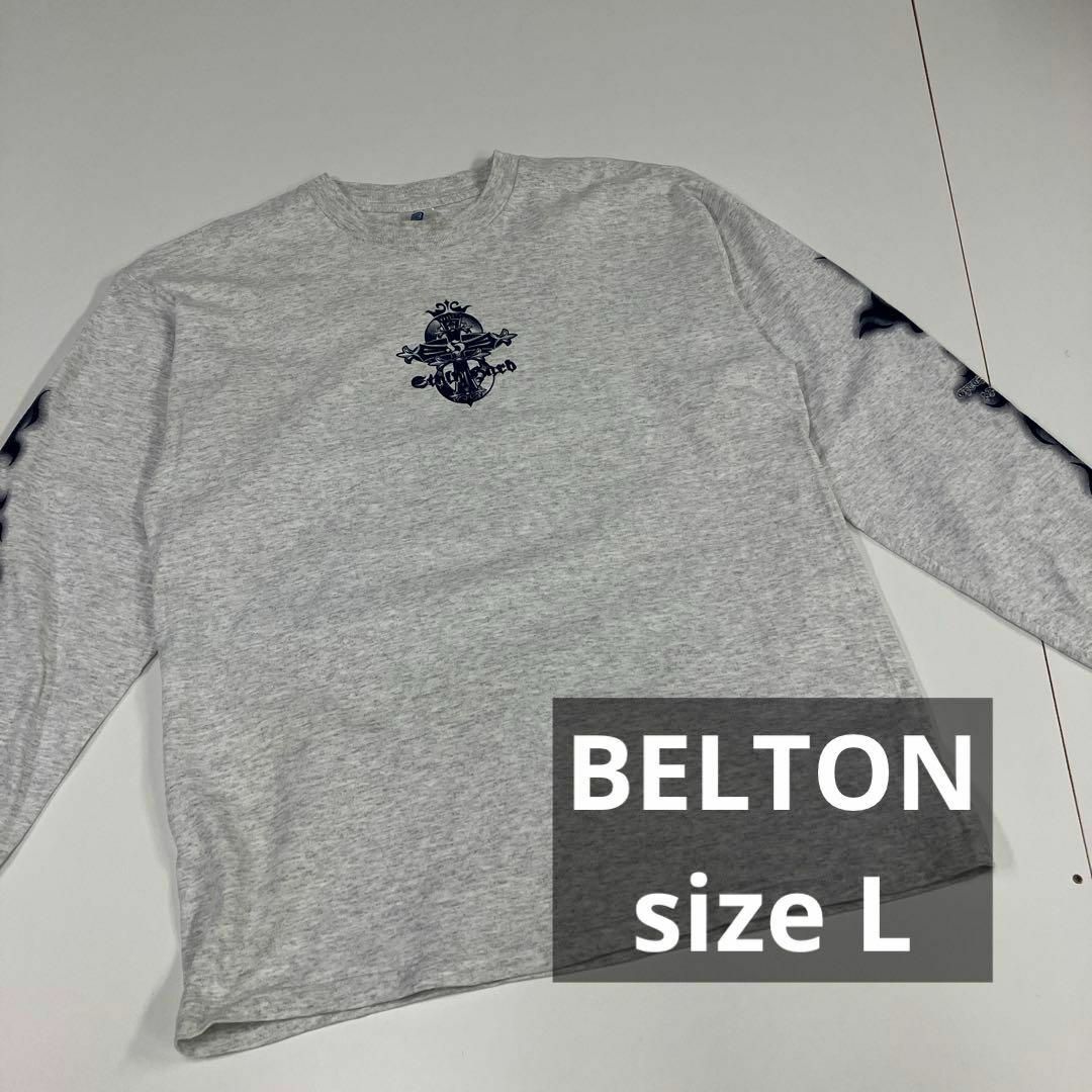 トップスBELTON ベルトン　ロンT カットソー　Tシャツ　クロス　十字架　USA