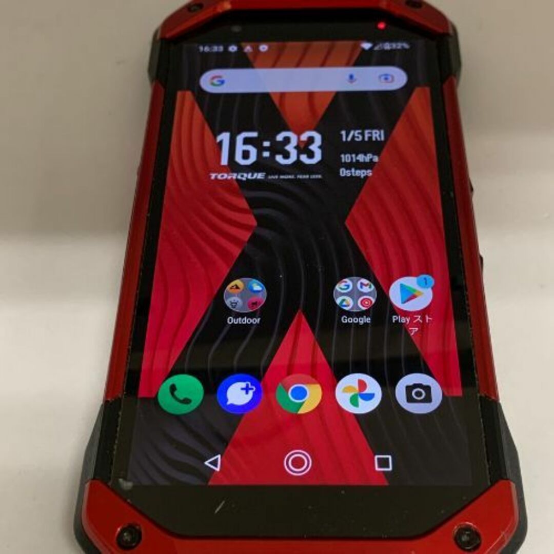 京セラ(キョウセラ)の【訳あり品】 TORQUE 5G au SIMロック解除済 KYG01 レッド  スマホ/家電/カメラのスマートフォン/携帯電話(スマートフォン本体)の商品写真