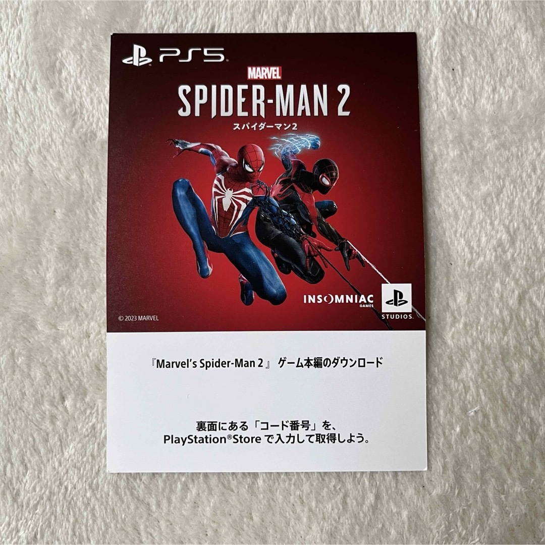 PlayStation(プレイステーション)の即発送！【新品未使用】PS5 スパイダーマン2プロダクトコード エンタメ/ホビーのゲームソフト/ゲーム機本体(家庭用ゲームソフト)の商品写真