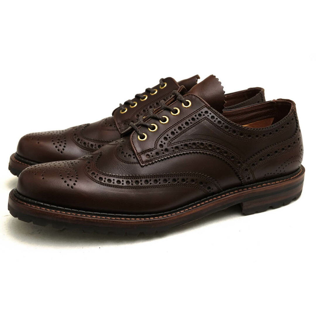 foot the coacher(フットザコーチャー)のフットザコーチャー／foot the coacher シューズ ビジネスシューズ 靴 ビジネス メンズ 男性 男性用レザー 革 本革 ダークブラウン 茶 ブラウン  WING SHOES king sole キングソール ウイングチップ グッドイヤーウェルト製法 メンズの靴/シューズ(ドレス/ビジネス)の商品写真