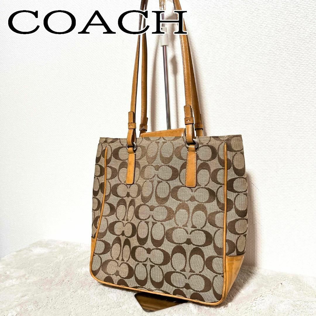 美品✨COACH コーチセミショルダーバッグトートバッグブラウン茶