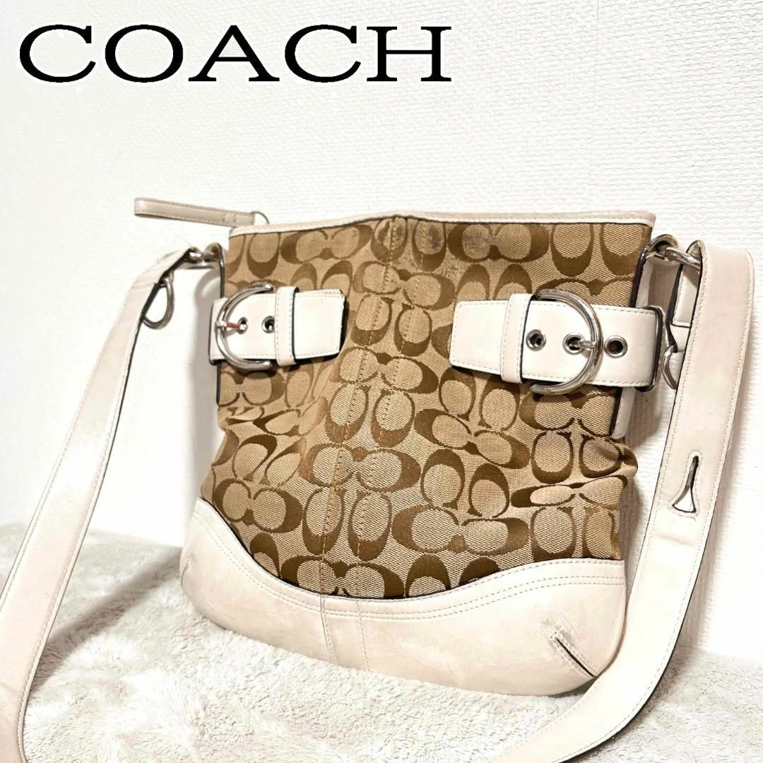 COACH コーチ バッグ ショルダーバッグ ホワイト ブラウン