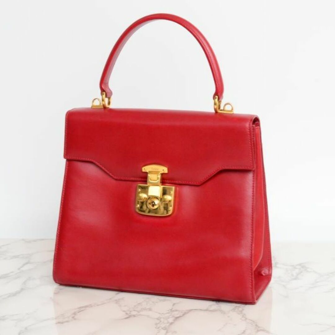 GUCCI - グッチ レディロック  ハンドバッグ オールドグッチ　ボックスカーフ