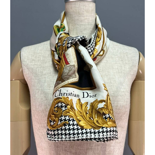 【希少】Dior 日本限定モデル シルク100% 大判スカーフ CDロゴ