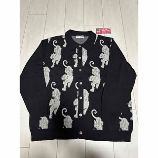 ティー(TTT_MSW)のTTT MSW 21AW panther cardigan Black 新品 L(カーディガン)