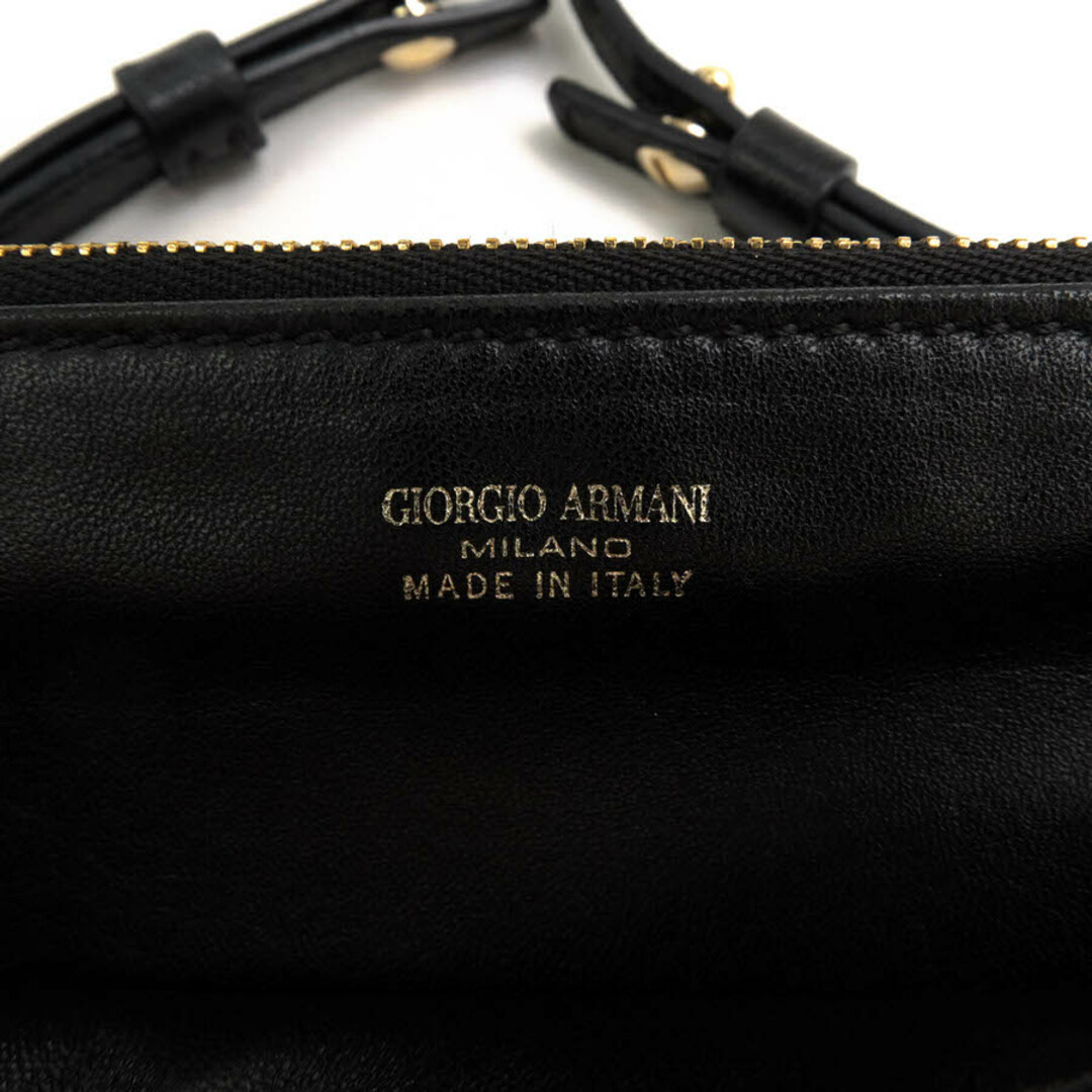 Armani(アルマーニ)のアルマーニ／GIORGIO ARMANI バッグ ショルダーバッグ 鞄 レディース 女性 女性用レザー 革 本革 ブラック 黒  ポシェット ユニセックス 男女兼用 レディースのバッグ(ショルダーバッグ)の商品写真