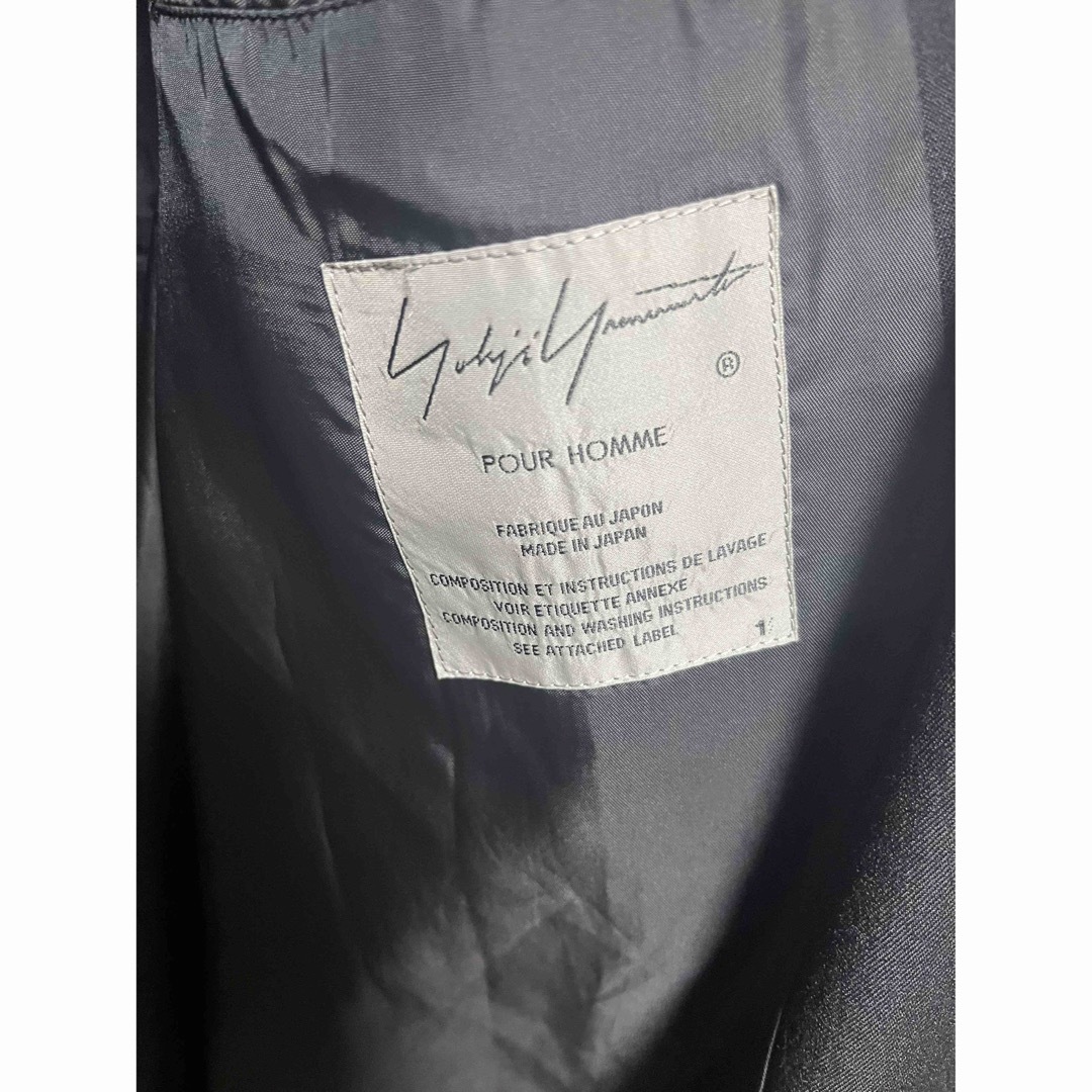 Yohji Yamamoto POUR HOMME(ヨウジヤマモトプールオム)のYohji Yamamoto ヨウジヤマモト コート ブラック ロング トレンチ メンズのジャケット/アウター(トレンチコート)の商品写真
