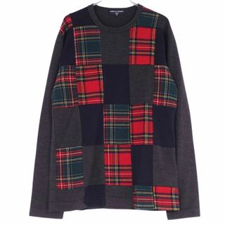 コムデギャルソン(COMME des GARCONS)の美品 コムデギャルソンオム COMME des GARCONS HOMME Tシャツ カットソー ロングスリーブ 長袖 チェック柄 トップス メンズ XS マルチカラー(Tシャツ/カットソー(半袖/袖なし))