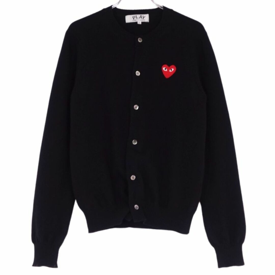 美品 プレイコムデギャルソン PLAY COMME des GARCONS カーディガン ニット セーター ウール トップス メンズ L ブラック |  フリマアプリ ラクマ