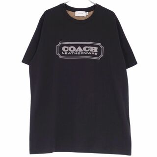 コーチ(COACH)のコーチ COACH Tシャツ カットソー 半袖 ショートスリーブ シグネチャー ロゴプリント トップス メンズ  L ブラック(Tシャツ/カットソー(半袖/袖なし))
