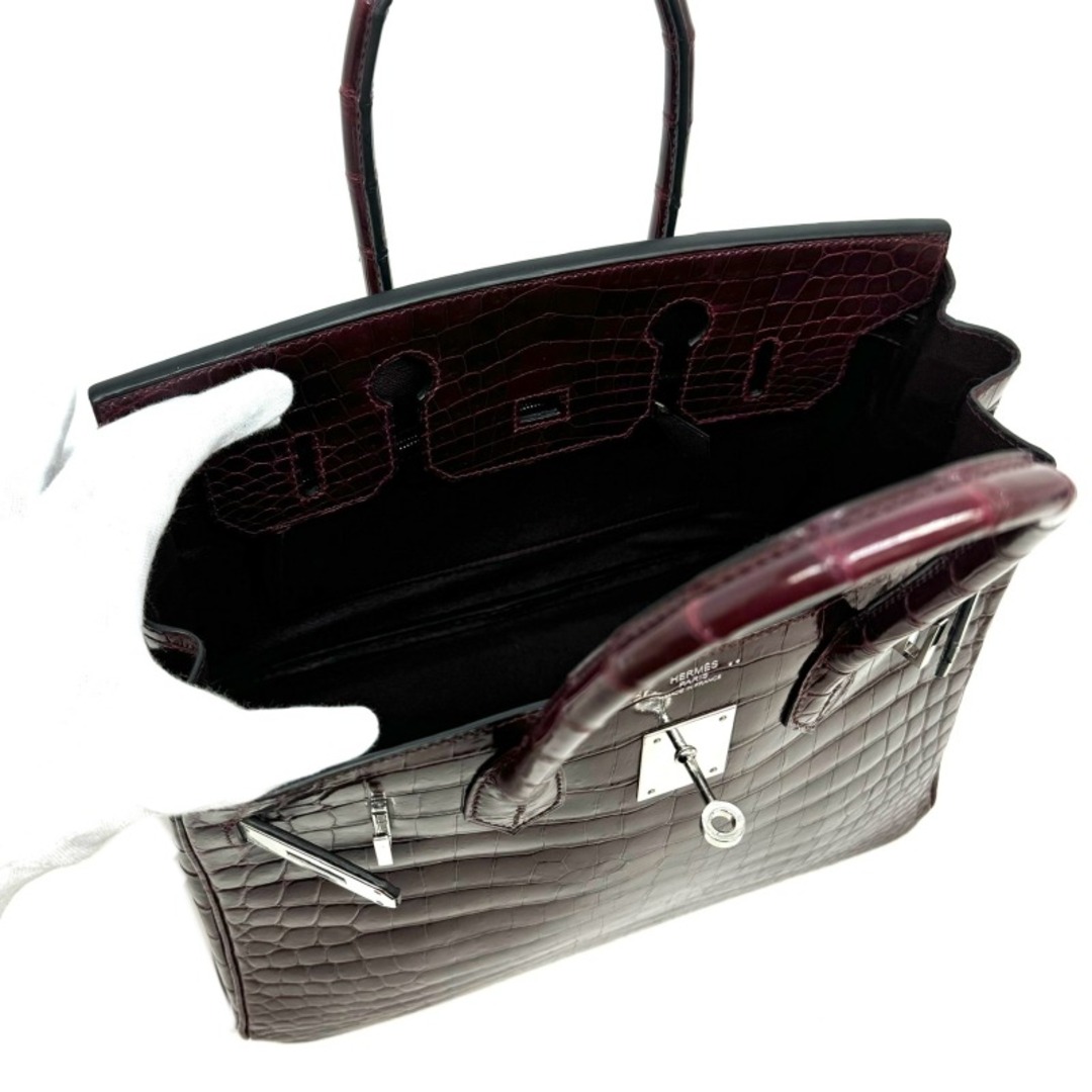 Hermes(エルメス)のエルメス バーキン30 ニロティカス クロコダイル バッグ トートバッグ ブルゴーニュ レッド レディースのバッグ(トートバッグ)の商品写真