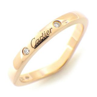 カルティエ(Cartier)のカルティエ Cartier リング バレリーナ ウェディング バンド B4098648 ロゴ 3ポイント ダイヤモンド 計0.01ct K18PG 8号 / #48 【中古】(リング(指輪))