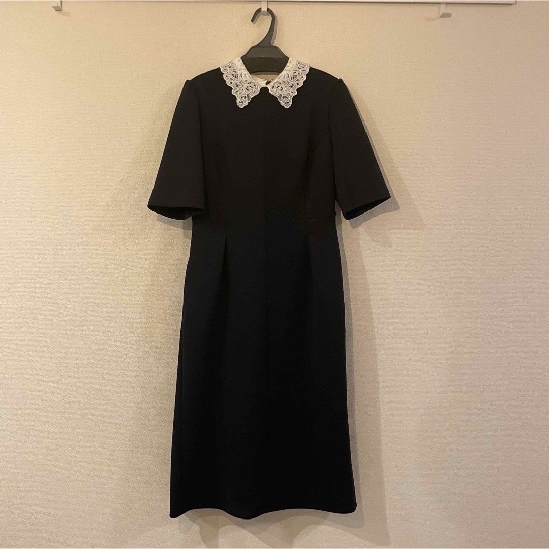 CELFORD レースカラー付きポンチワンピース 【ネイビー38】 CELFORD レースカラー付きポンチワンピース 【ネイビー38】