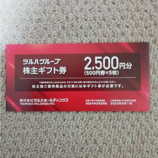 ツルハグループの株主優待券  2500円分(ショッピング)