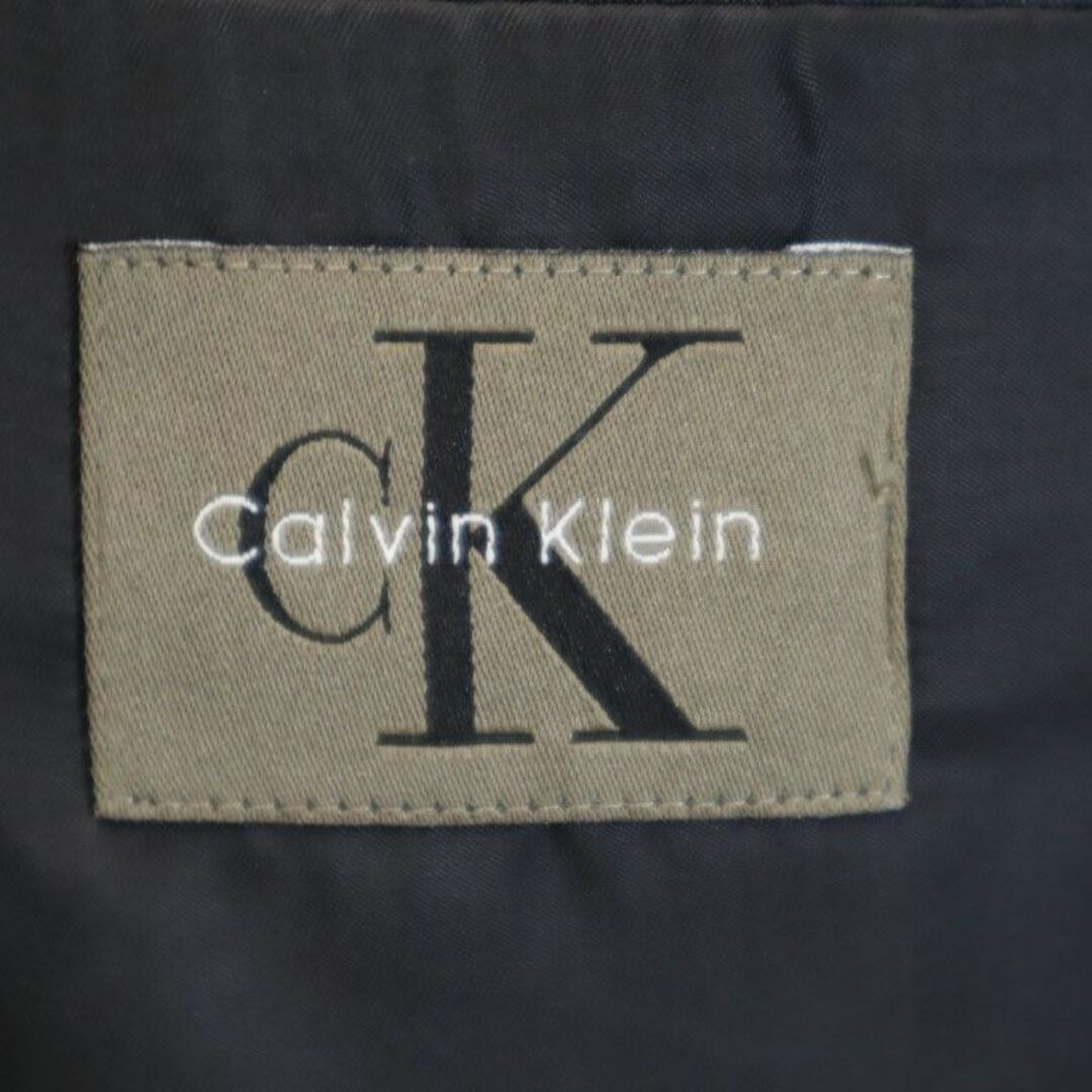 Calvin Klein(カルバンクライン)のカルバンクライン 日本製 ウール ストライプ柄 スーツ 上下セットアップ 上C88-94/下31 黒 Calvin Klein ダブルボタン メンズ 【中古】  【240105】 メンズのスーツ(セットアップ)の商品写真