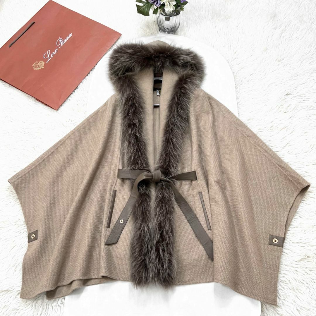 ☆LOROPIANA☆美品☆カシミヤ☆ザルツブルグ☆レザー☆ケープ ☆LOROPIANA☆美品☆カシミヤ☆ザルツブルグ☆レザー☆ケープ