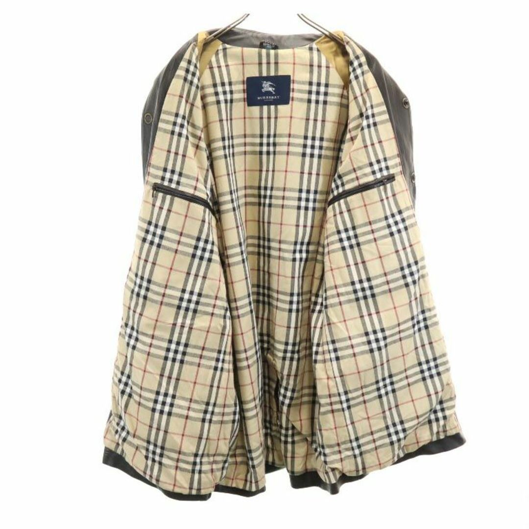 BURBERRY(バーバリー)のバーバリー レザーコート ブラック系 BURBERRY メンズ 古着 【240105】 メンズのジャケット/アウター(レザージャケット)の商品写真