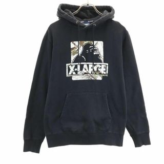 エクストララージ(XLARGE)のエクストララージ 長袖 スウェットパーカー M ブラック XLARGE メンズ 古着 【240105】(パーカー)