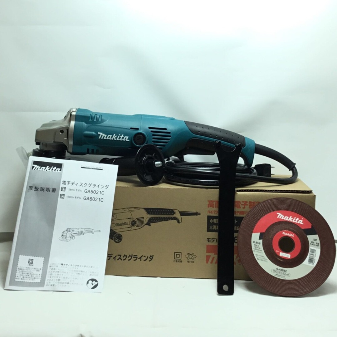 ΘΘMAKITA マキタ ディスクグラインダー 未使用品(S) 付属品完備 コードレス式 150mm 100v ① GA6021C グリーン文房具