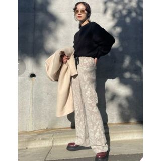 マウジー(moussy)の美品　moussy JACQUARD SLIM FLARE パンツ(カジュアルパンツ)