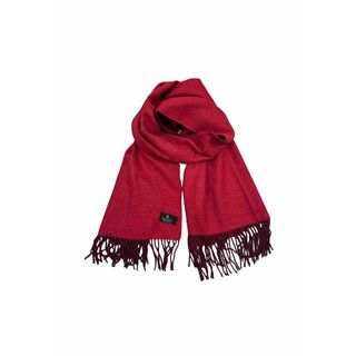 LANVIN red muffler ランバン マフラー 無地 レッド ヴィンテージ 6(マフラー/ショール)