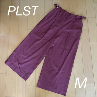 プラステ(PLST)のPLST ワイドパンツ　カラーパンツ　テラコッタ　Mサイズ(カジュアルパンツ)