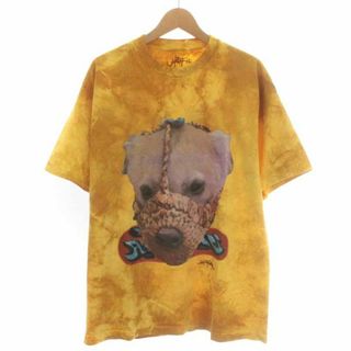 アザー(other)のTravis Scott Tシャツ カットソー プリント 半袖 L 黄色(Tシャツ/カットソー(半袖/袖なし))