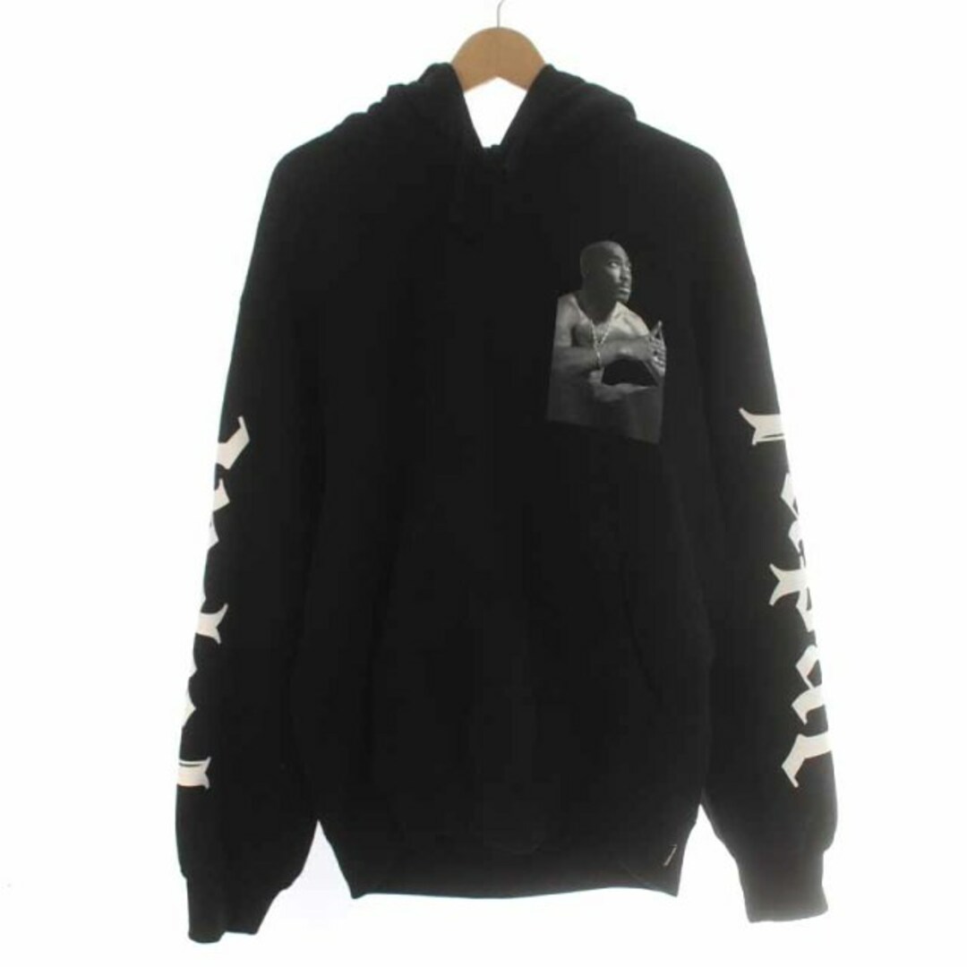 WACKO MARIA 2PAC 22AW パーカー プルオーバー プリント 黒約625cm着丈