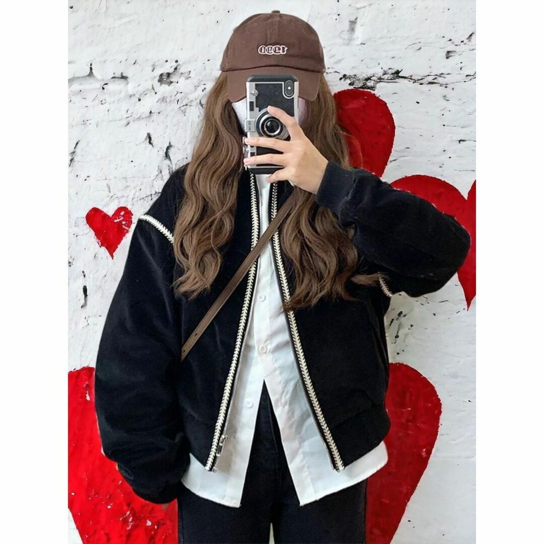 ステッチ デザイン ブルゾン アウター Lサイズの通販 by kokoshop|ラクマ