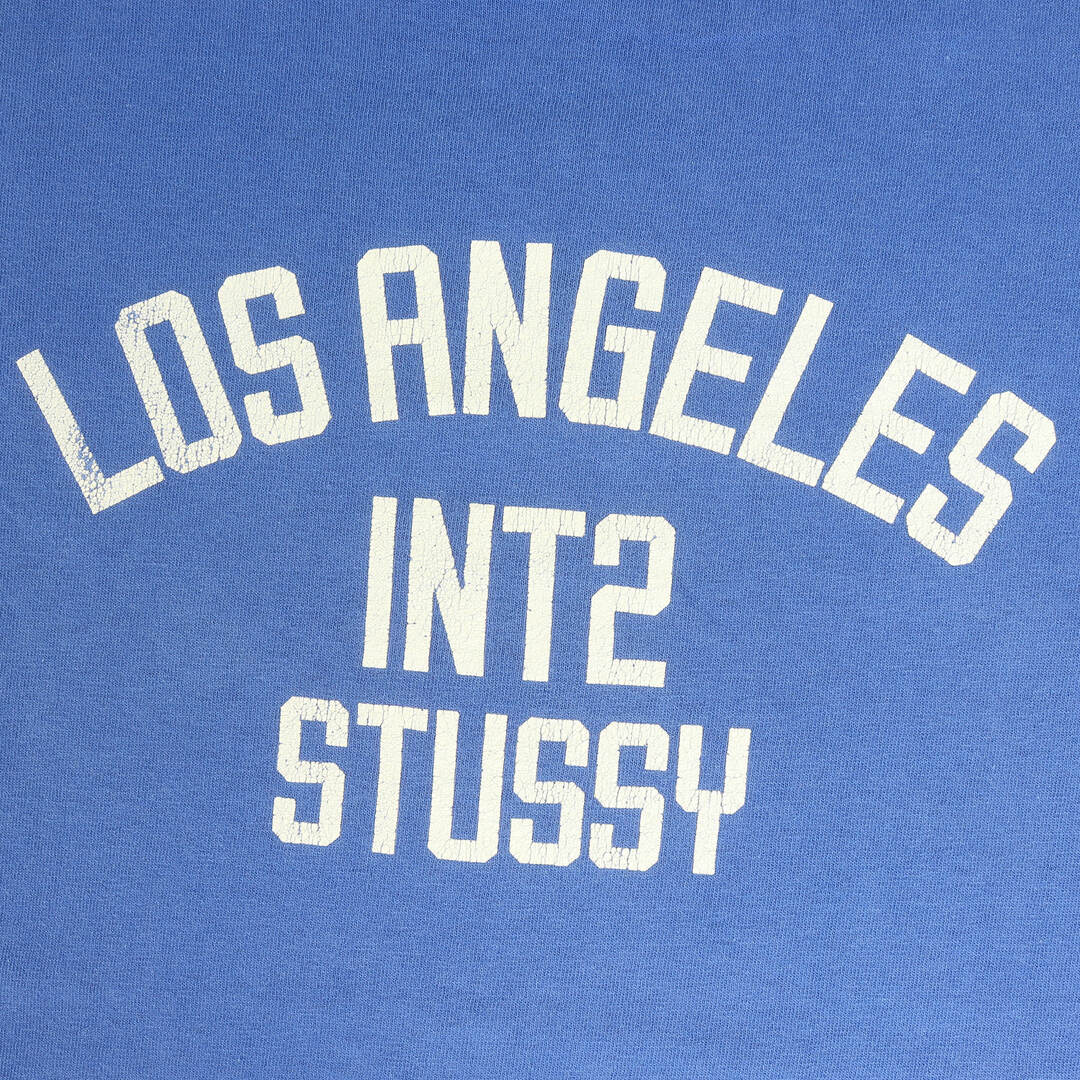 STUSSY(ステューシー)のSTUSSY ステューシー Tシャツ サイズ:L 90s OLD STUSSY カレッジロゴ クルーネック 半袖 Tシャツ USA製 ブルー 90年代 アーカイブ トップス カットソー【メンズ】【中古】 メンズのトップス(Tシャツ/カットソー(半袖/袖なし))の商品写真