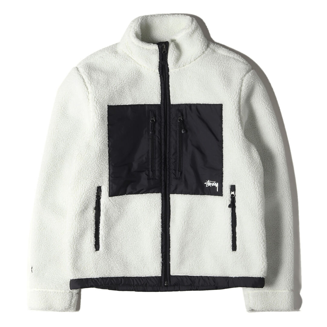 STUSSY ステューシー ジャケット サイズ:M GORE WINDSTOPPER シェルパ フリース ジャケット SHERPA FLEECE  JACKET ホワイト 白 アウター ブルゾン【メンズ】【中古】 | フリマアプリ ラクマ