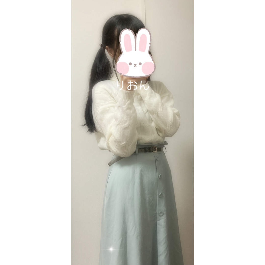 MISCH MASCH(ミッシュマッシュ)の美品♡ミッシュマッシュ♡くすみグリーン♡サイドプリーツスカート レディースのスカート(ひざ丈スカート)の商品写真