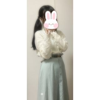 ミッシュマッシュ(MISCH MASCH)の美品♡ミッシュマッシュ♡くすみグリーン♡サイドプリーツスカート(ひざ丈スカート)