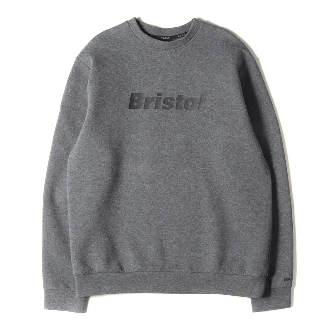 F.C.Real Bristol エフシーレアルブリストル スウエット サイズ:L 21AW ブランドロゴ テックニット スウエットシャツ AUTHENTIC LOGO TECH KNIT CREWNECK TOP グレー トップス トレーナー【メンズ】トップス