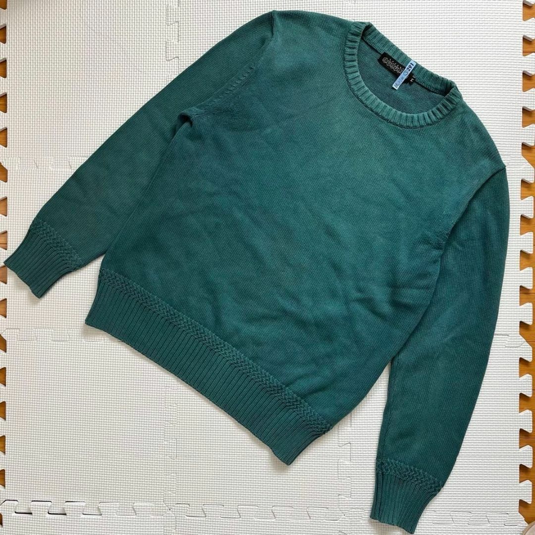 ROSE BUD(ローズバッド)のROSE BUD COUPLES クルーネック コットン セーター　緑 メンズのトップス(ニット/セーター)の商品写真