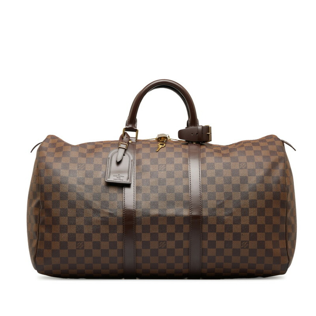 約10cm開閉式ルイ ヴィトン ダミエ キーポル50 ボストンバッグ N41427 PVC レディース LOUIS VUITTON 【228-32042】