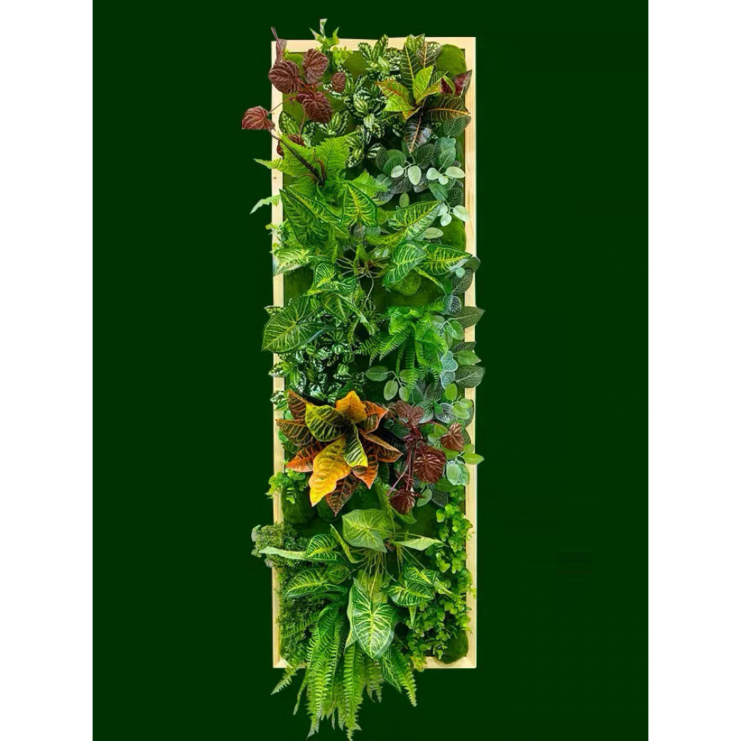 壁飾り 人工観葉植物 壁掛けインテリア ディスプレイ 壁掛けミックスグリーン造花 ハンドメイドのインテリア/家具(インテリア雑貨)の商品写真