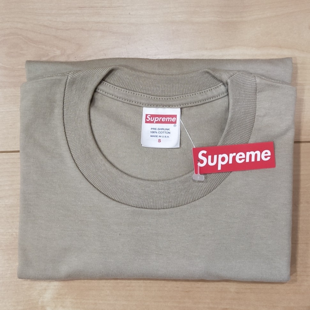 supreme box logo tee khaki sサイズ