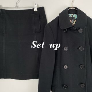 ポールスミス(Paul Smith)の【ポールスミス　スーツ　レディース　裏地総柄　ダークカラー　黒　古着】(スーツ)