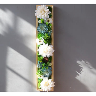 壁飾り 人工観葉植物 壁掛けインテリア ディスプレイ 壁掛けミックスグリーン造花(インテリア雑貨)