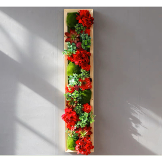 壁飾り 人工観葉植物 壁掛けインテリア ディスプレイ 壁掛けミックスグリーン造花(インテリア雑貨)