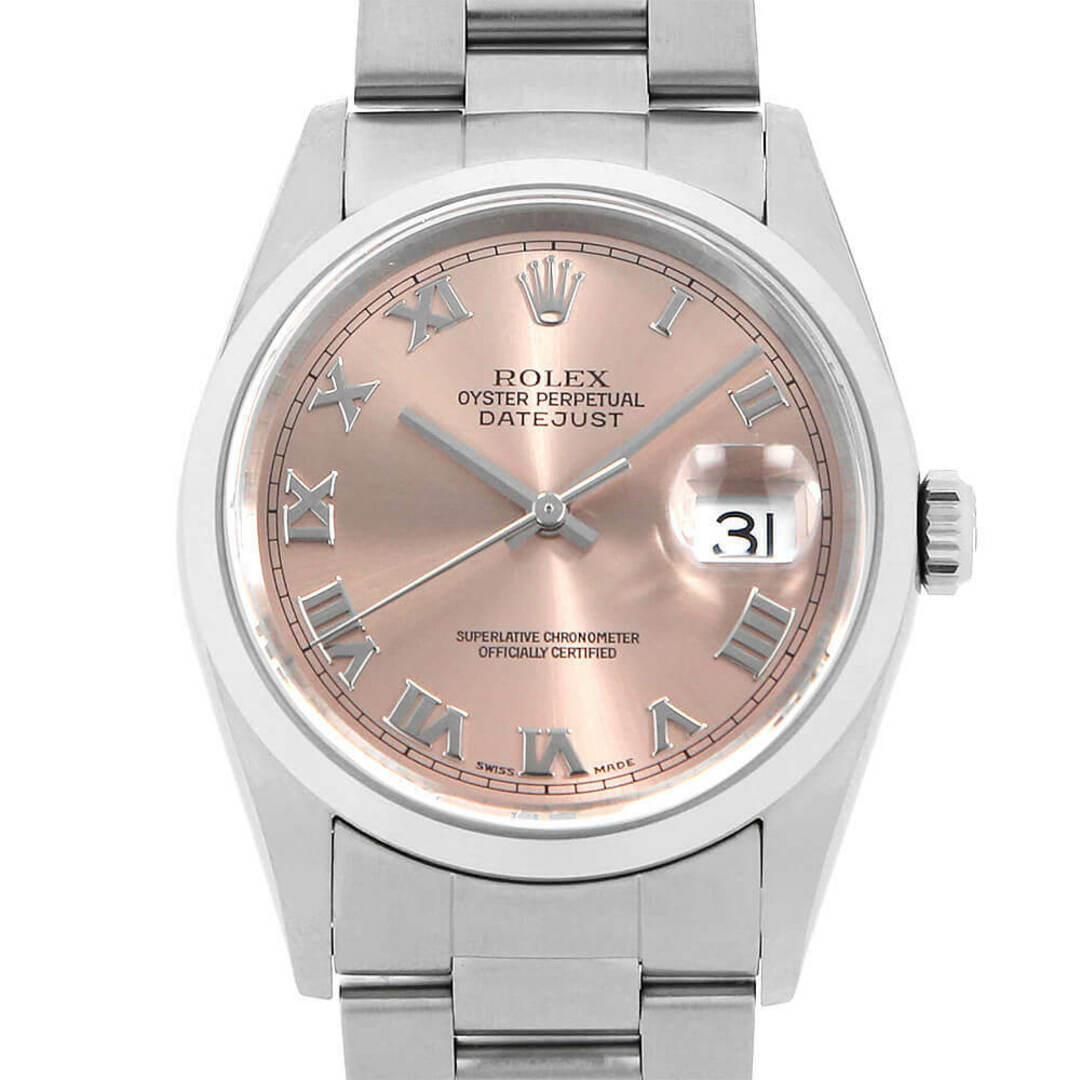 ROLEX(ロレックス)のロレックス デイトジャスト 16200 ピンク ローマ 3列 オイスターブレス K番 メンズ 中古 腕時計 メンズの時計(腕時計(アナログ))の商品写真