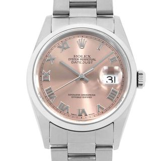 ロレックス(ROLEX)のロレックス デイトジャスト 16200 ピンク ローマ 3列 オイスターブレス K番 メンズ 中古 腕時計(腕時計(アナログ))