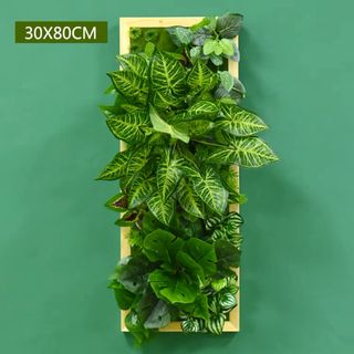 壁飾り 人工観葉植物 壁掛けインテリア ディスプレイ 壁掛けミックスグリーン造花(インテリア雑貨)