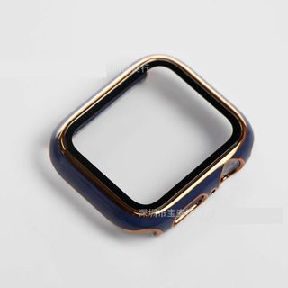 Apple Watch アップル ウォッチ カバー　45mm　ネイビー+ゴールド(モバイルケース/カバー)