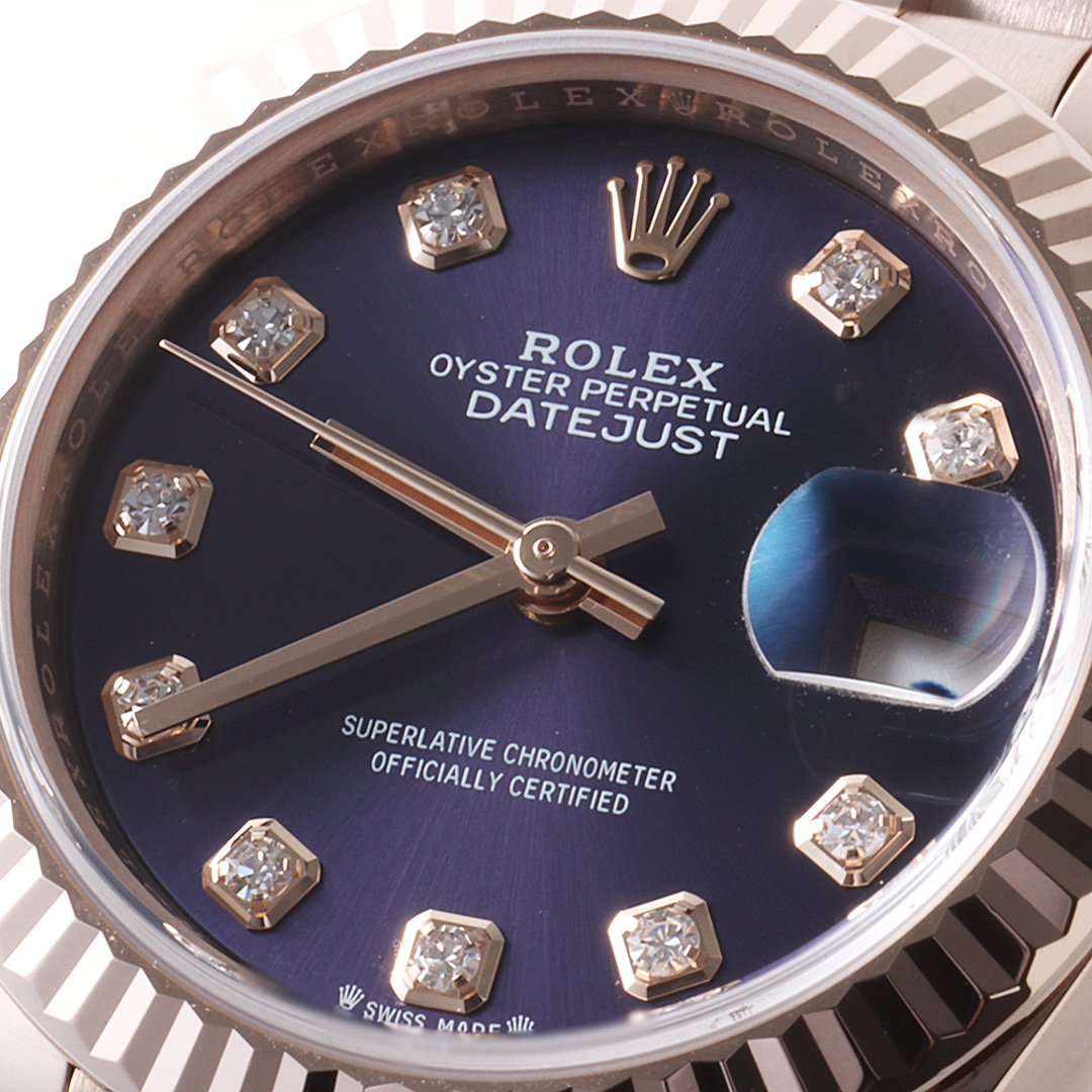 ROLEX(ロレックス)のロレックス レディ デイトジャスト 10Pダイヤ 279175G オーベルジーヌ ランダム番 レディース 中古 レディースのファッション小物(腕時計)の商品写真