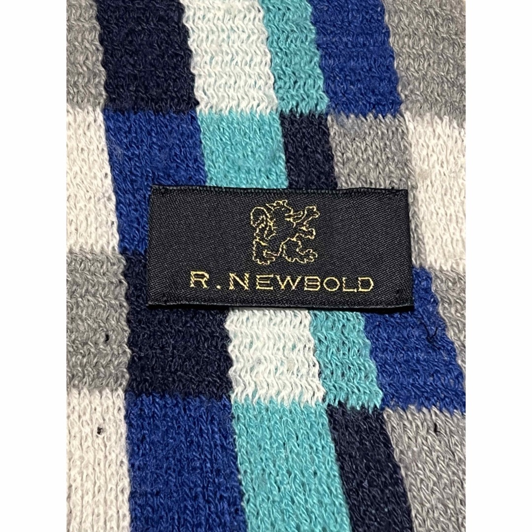 R.NEWBOLD(アールニューボールド)のR.NEWBOLD  マフラー　マルチストライプ　グリーン/ブルー メンズのファッション小物(マフラー)の商品写真